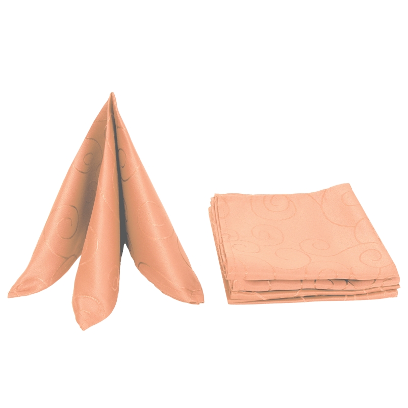 Servietten Damast Ornamente 50x50 Apricot (6er Pack)