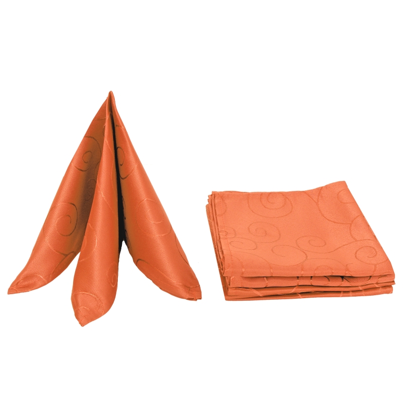 Servietten Damast Ornamente 50x50 Orange (6er Pack)