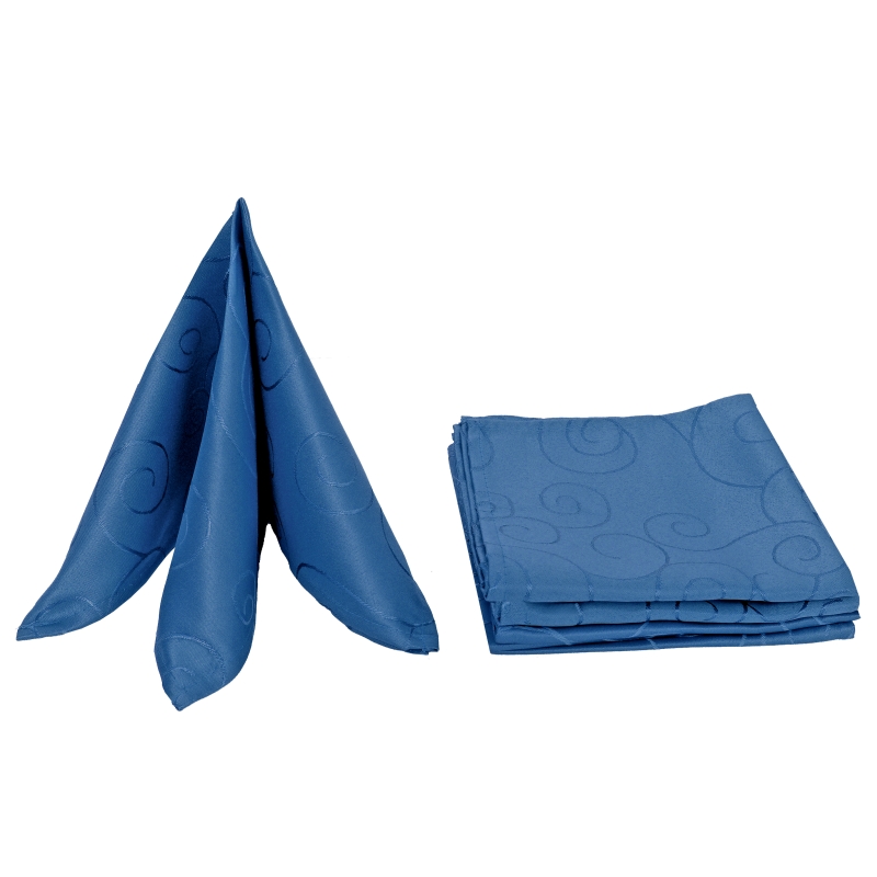 Servietten Damast Ornamente 50x50 Dunkel-Blau (6er Pack)