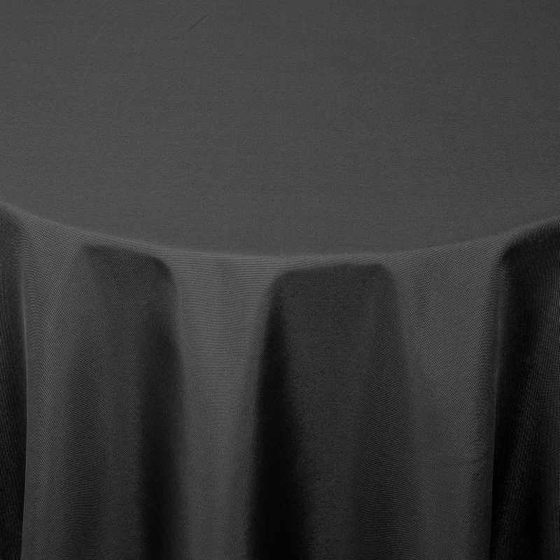 Damast Oval Uni Saum mit Schwarz Tischdecken