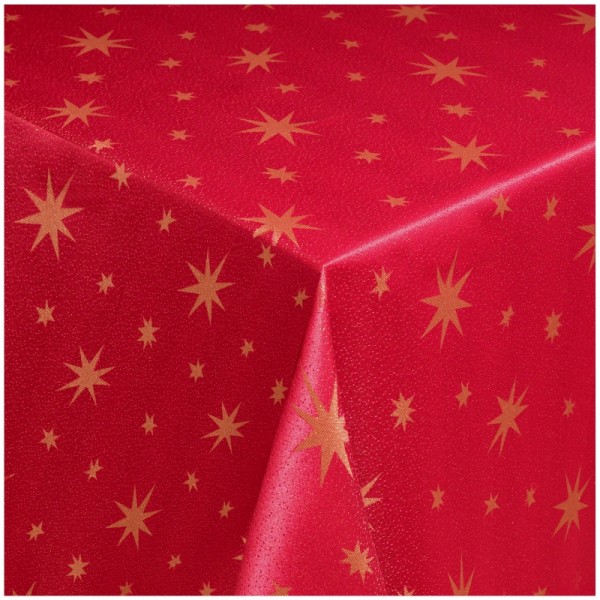 Sterne Tischdecken Lurex Weihnachtstischdecke Rot-Gold