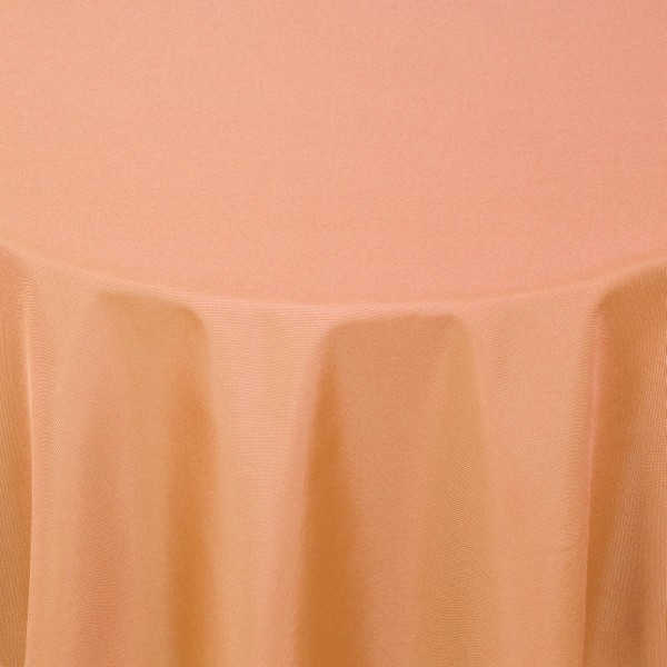 Tischdecken Damast Oval mit Saum Uni Apricot