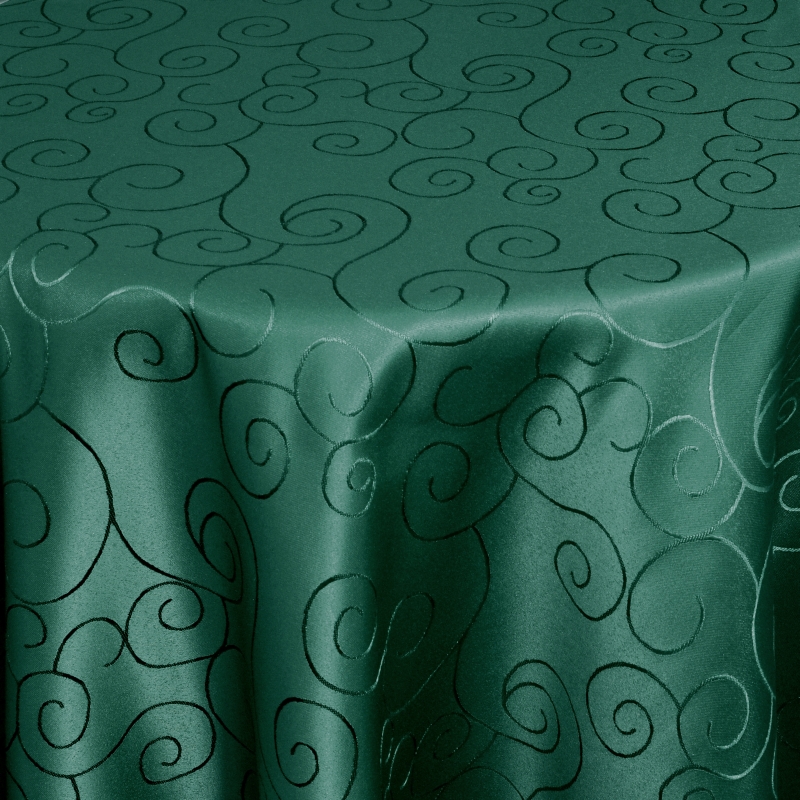 Dunkel-Grün Damast Saum Tischdecken Oval mit Ornamente